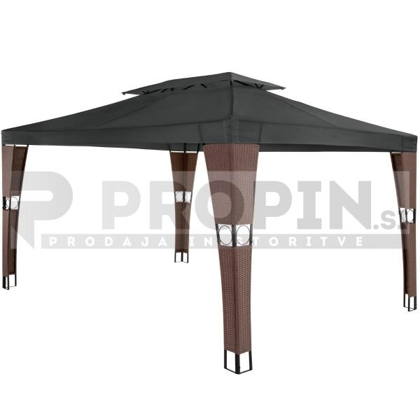 Paviljon 3,9x3m črn/rjav